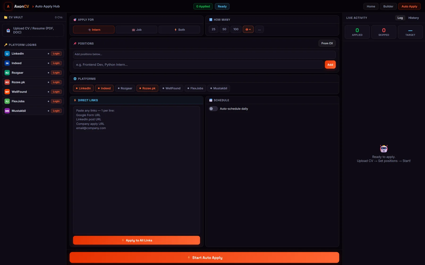 AxonCV — Auto-apply