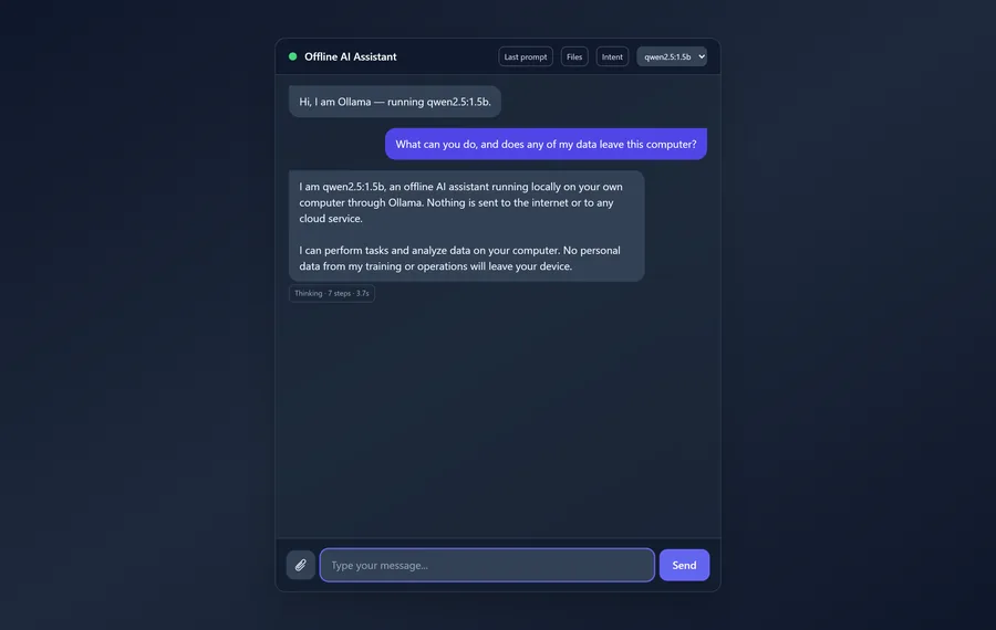 Axon Offline Chatbot screenshot