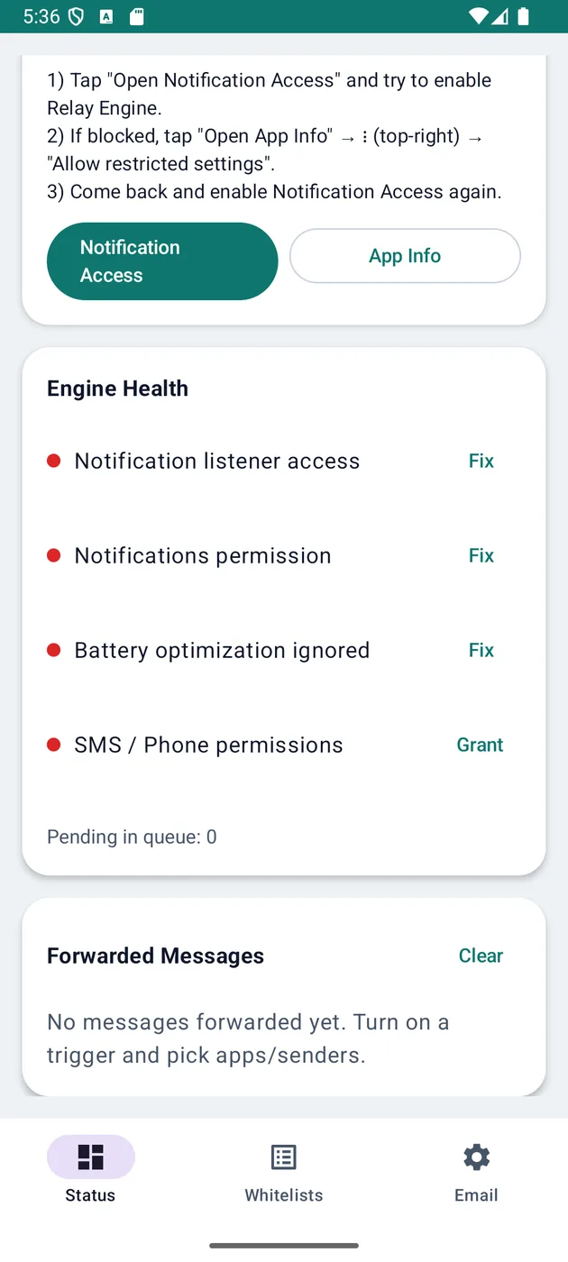 Axon Relay — Engine health