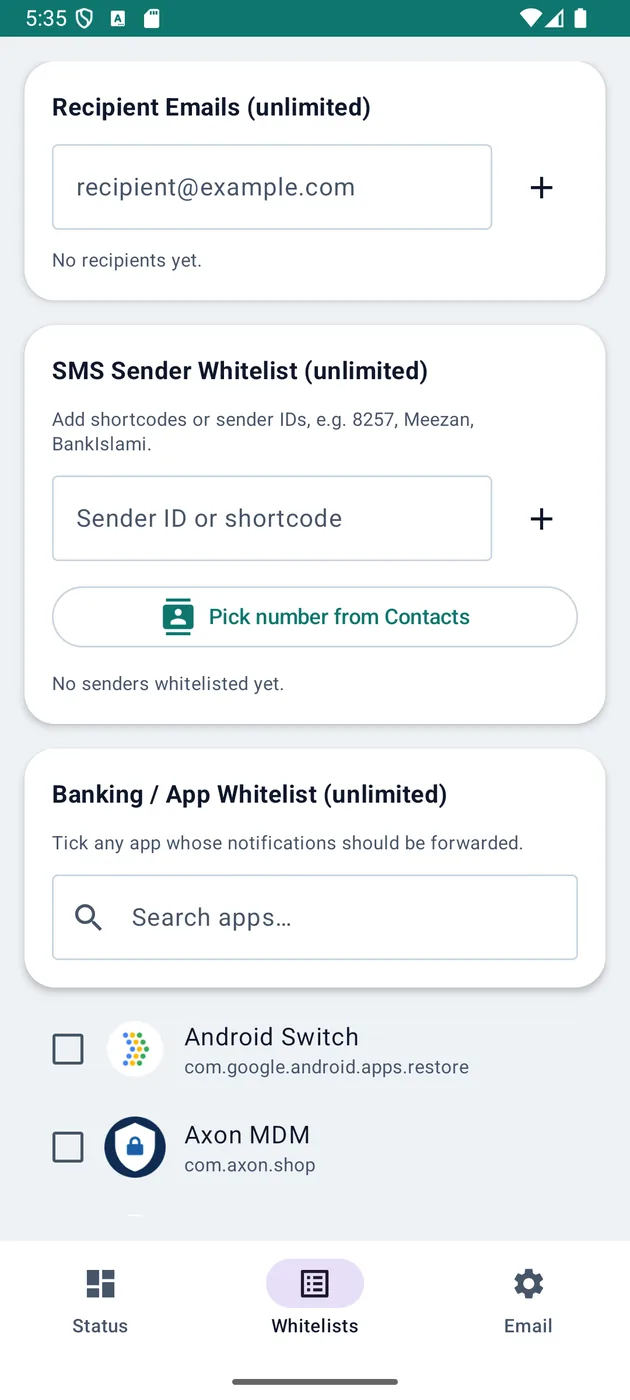 Axon Relay — Whitelists